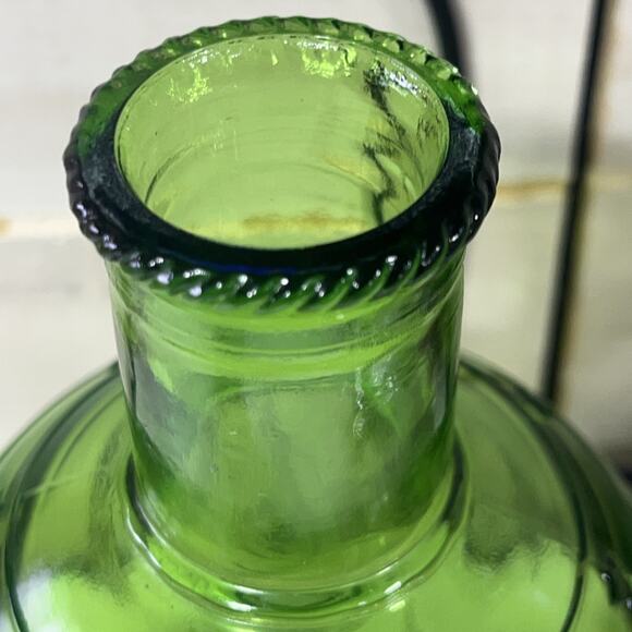 Vintage Wheaton NJ Glass Fire Extinguisher Bottle Eagle Shield & Stars Green - Picture 2 of 8